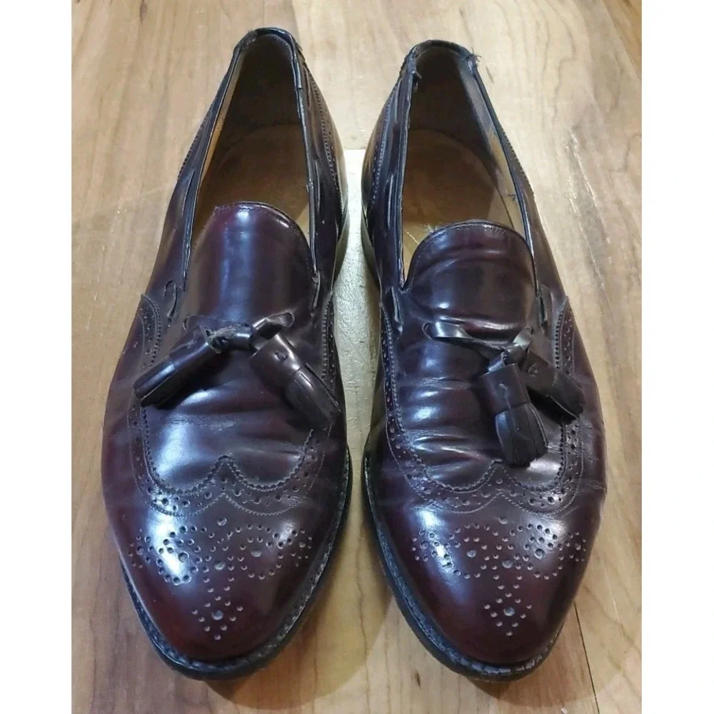 Johnston & Murphy‎ Tassel Loafers Men's 9.5 D Burgundy Leather Dress Shoes